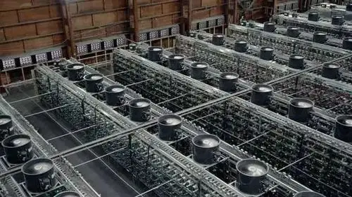 An illustration of a high-efficiency mining rig in action, emphasizing secure and low-risk operations