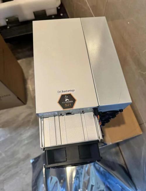 Close-up of a mining rig with multiple GPUs.