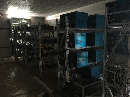 An advanced mining rig setup in a professional hosting environment, demonstrating superior efficiency and stability